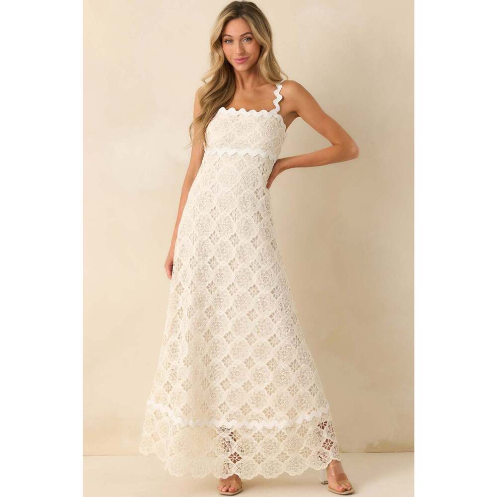 NWT Red Dress Boutique Making It Look Easy Ivory Lace Maxi Dress